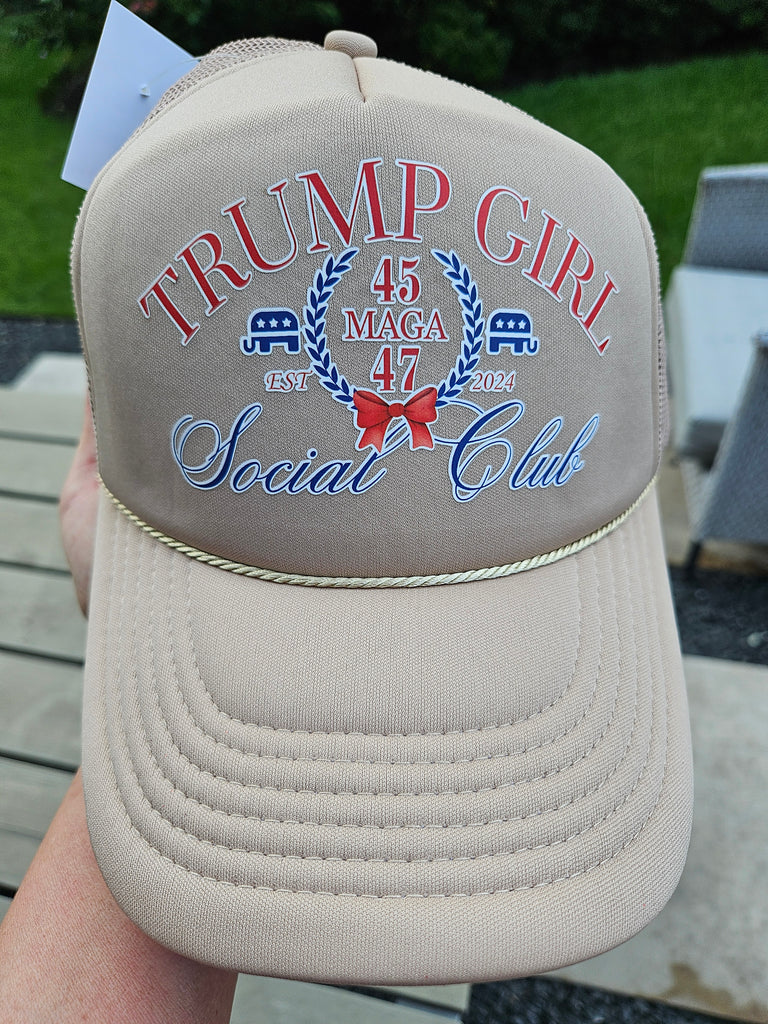 Trump Girl Social Club - Tan Foam Trucker Cap