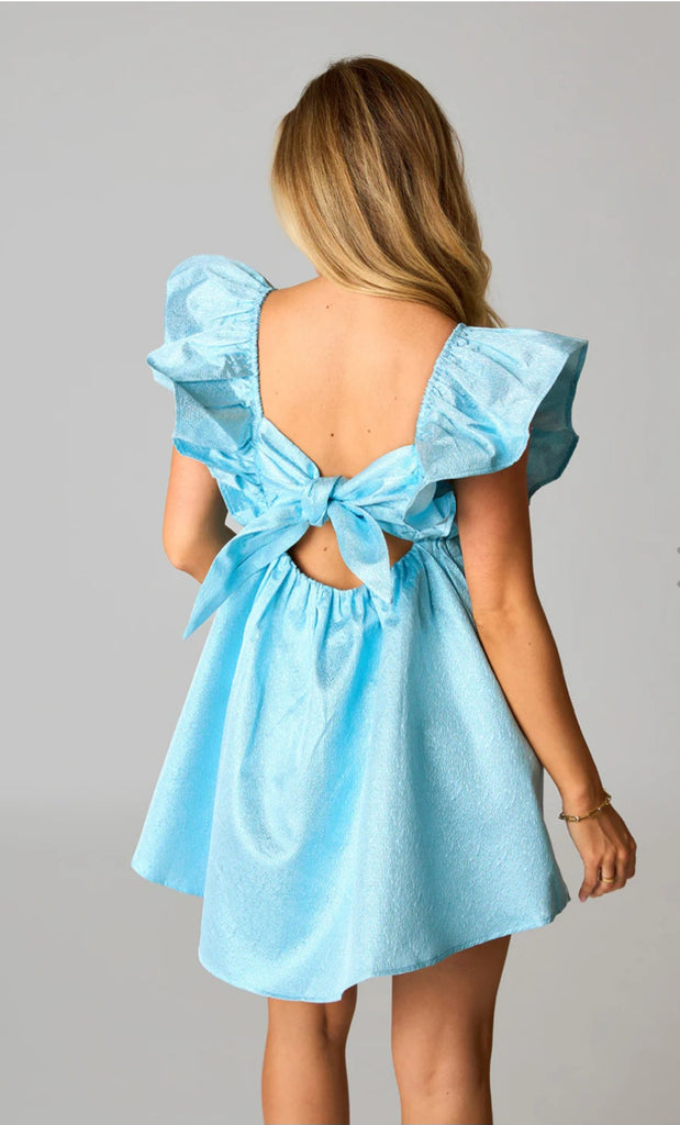 Penny Ruffle Sleeve Dress - Teal