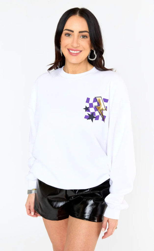 BuddyLove Devon Down Set Sweatshirt - Purple