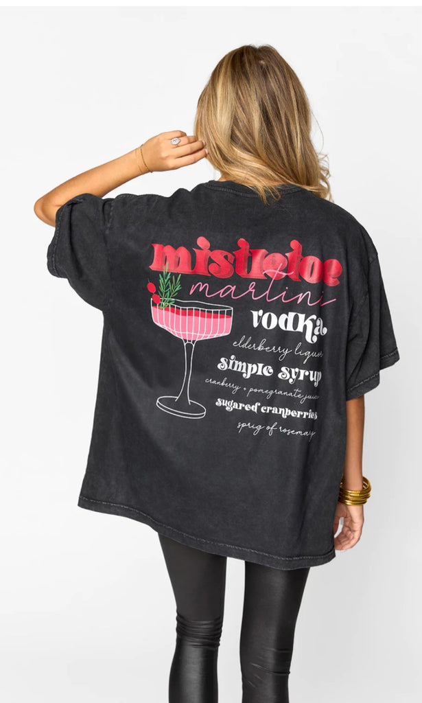 TRAVIS OVERSIZED GRAPHIC TEE - MISTLETOE MARTINI