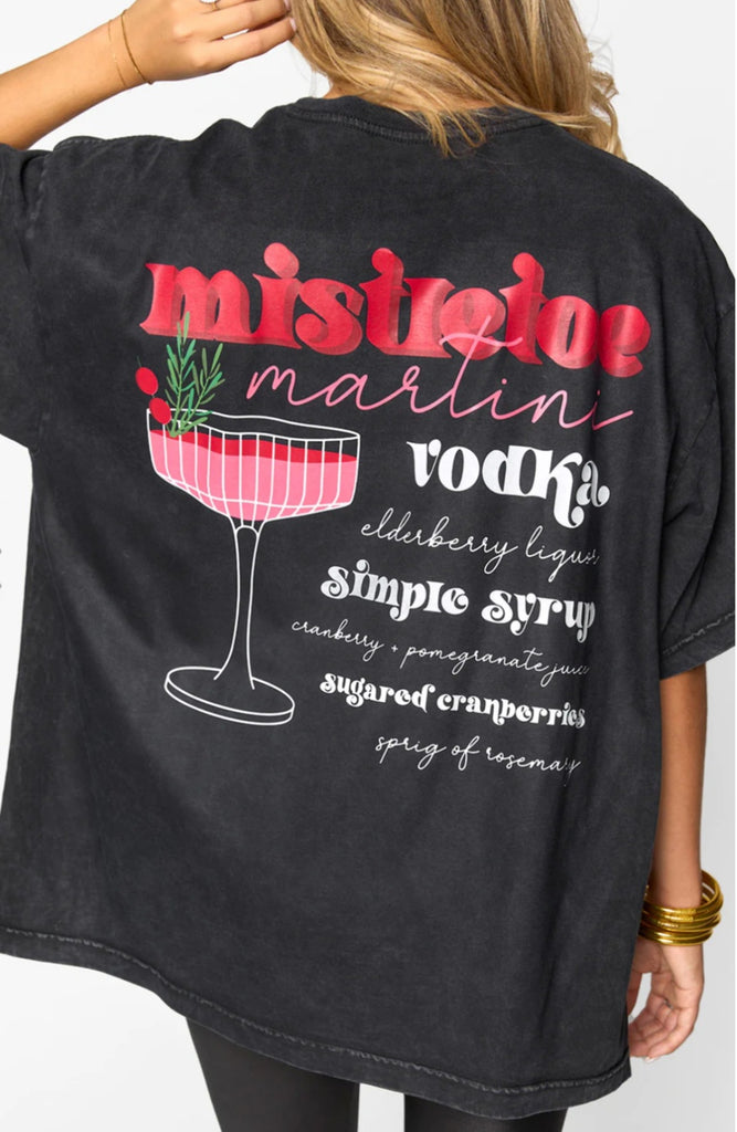 TRAVIS OVERSIZED GRAPHIC TEE - MISTLETOE MARTINI